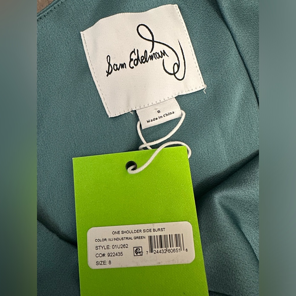 NWT Sam Edelman Women’s One Shoulder Asymmetric Pleated Cocktail Midi Dress - Picture 5 of 8